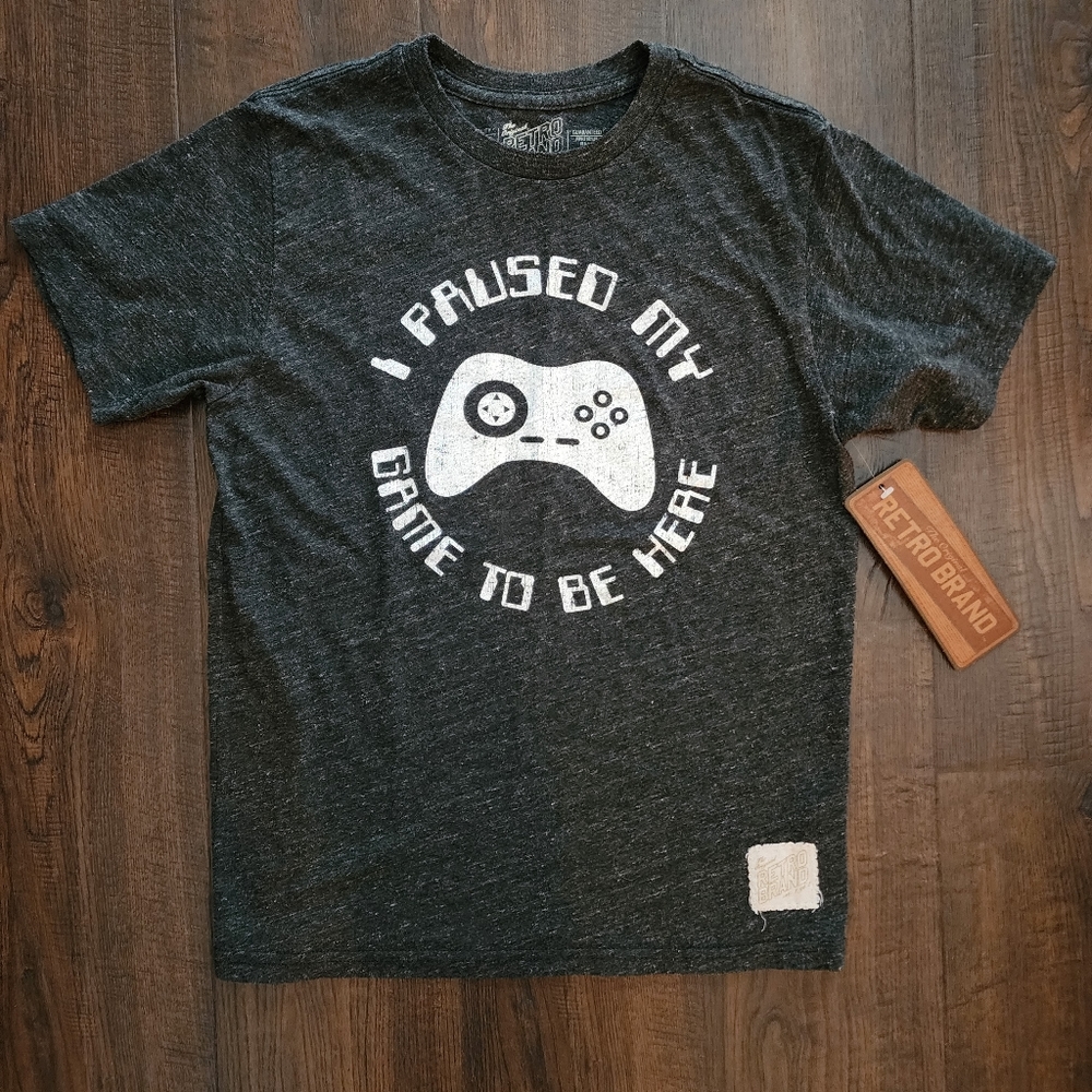 NWT Retro Brand, I Paused My Game To Be Here, youth large